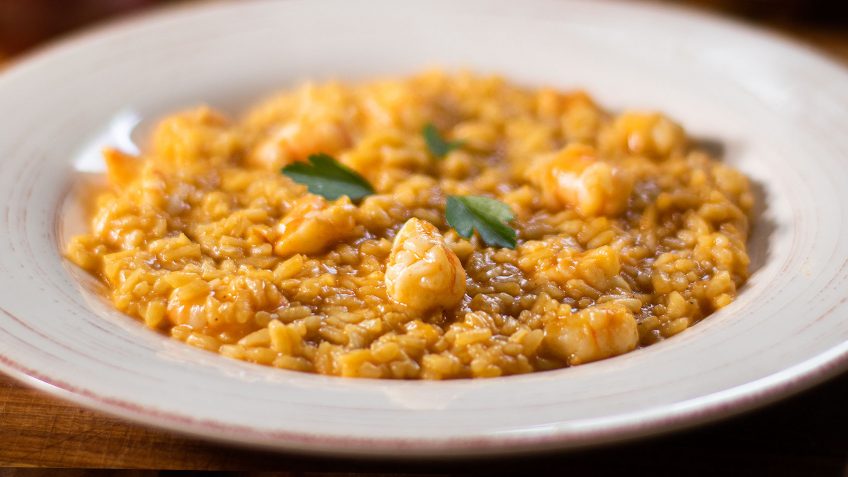 Shrimp or prawn risotto